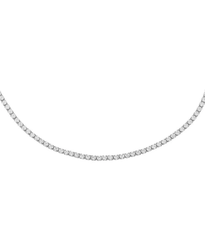 Shop Adinas Jewels Thin Tennis Choker In 14k Gold Plated Over Sterling Silver