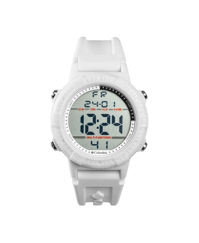 Shop Columbia Unisex Peak Patrol White Silicone Strap Digital Watch, 46mm