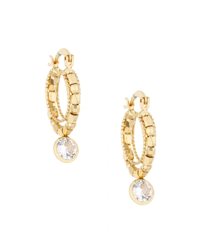 Ettika Beaded Crystal Hoop Earrings In Gold-plated