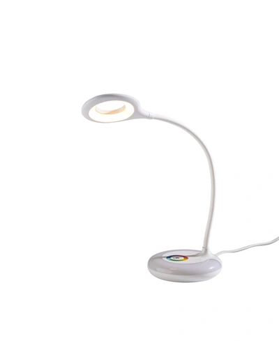Shop Adesso Mia Led Color Changing Desk Lamp In Glossy White Finish