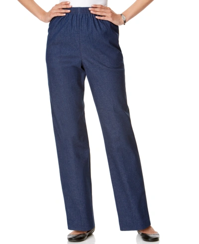 Shop Alfred Dunner Classics Pull-on Denim Pants In Petite And Petite Short