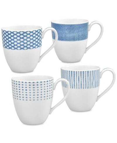 Noritake Hammock 4-pc. Assorted Mug Set In Blue And White