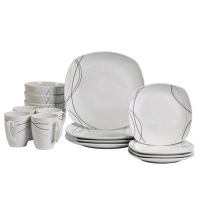 Ecoware Tabletops Unlimited Alec 16 Pc. Ash White Dinnerware Set, Service For 4 In Multi Clr