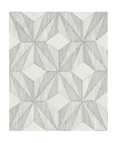 Shop A-street Prints 21" X 396" Paragon Geometric Wallpaper In Silver