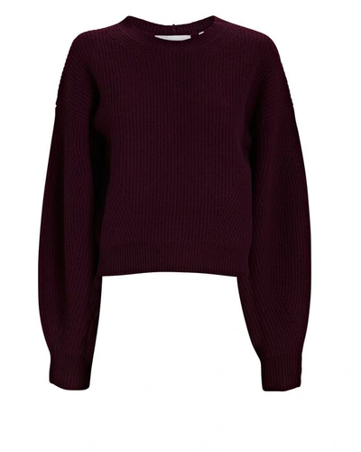 Shop Helmut Lang Merino Wool Crewneck Sweater In Purple
