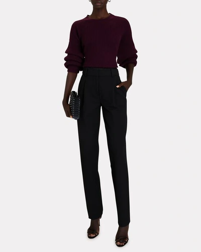 Shop Helmut Lang Merino Wool Crewneck Sweater In Purple