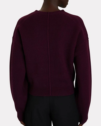 Shop Helmut Lang Merino Wool Crewneck Sweater In Purple