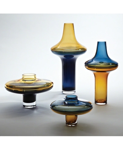 Shop Global Views Low Amber Over Cobalt Vase Large