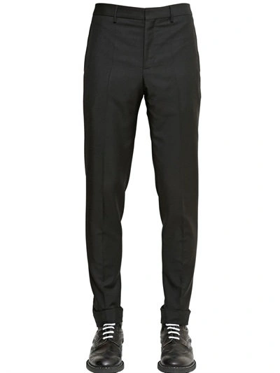 Shop Givenchy Slim Fit Wool Gabardine Pants In Black