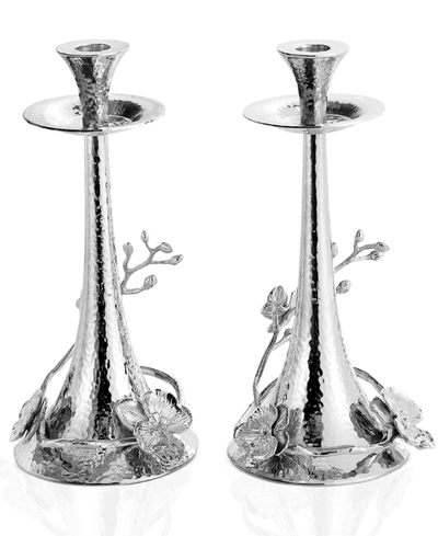 Shop Michael Aram Set Of 2 White Orchid Candlesticks