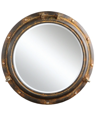 Shop 3r Studio Round Metal Porthole Wall Mirror, Rust