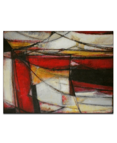 READY2HANGART , 'EXCITED' RED ABSTRACT CANVAS WALL ART, 30X40" 