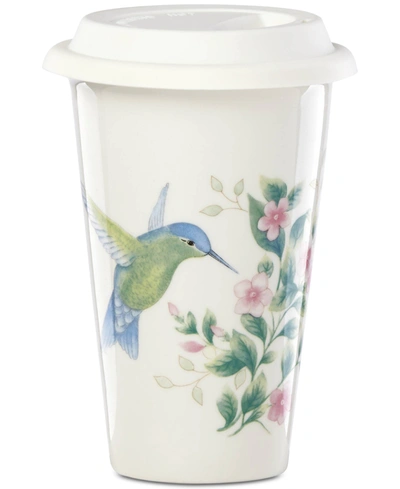 Shop Lenox Butterfly Meadow Flutter Thermal Travel Mug In White Porcelain Body With Multi Color De