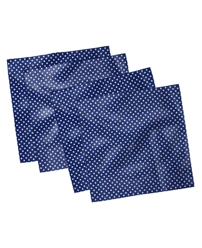 Shop Ambesonne Retro Set Of 4 Napkins, 12" X 12" In Navy/white