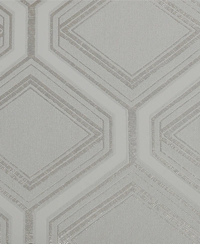 Shop Graham & Brown Saville Row Geometric Wallpaper In Gray/pale Gold-tone