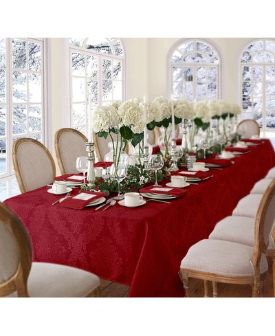 Elrene Barcelona Damask 60" X 102" Oblong Tablecloth In Red