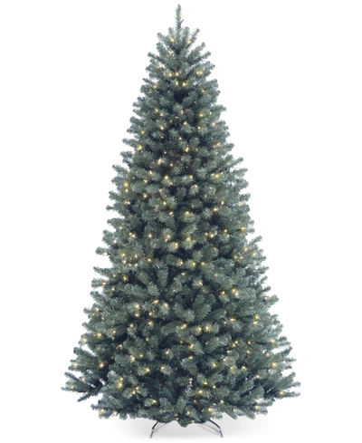 National Tree Company 7.5' North Valley Spruce Blue Hinged Christmas Tree With 700 Clear Lights