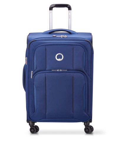 Shop Delsey Closeout!  Optimax Lite 2.0 Expandable 24" Check-in Spinner In Blue