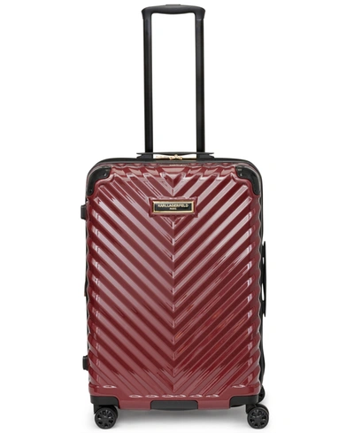 Shop Karl Lagerfeld Chevron 25" Hardside Spinner In Burgundy