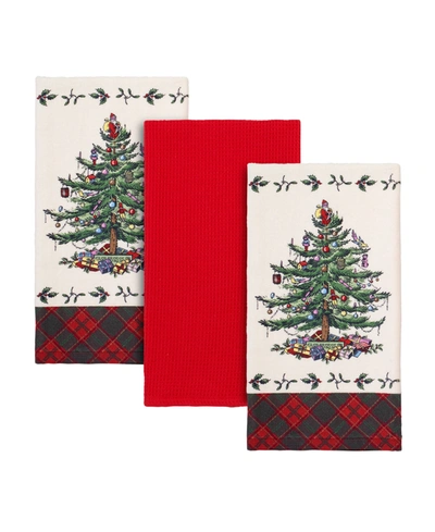 Spode Tree Tartan Kitchen Towel, Set Of 3 In Multi