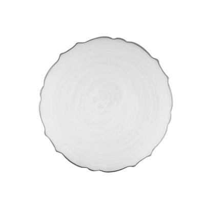 Shop American Atelier Jay Import  Alabaster Scallop White With Silver Charger Plate