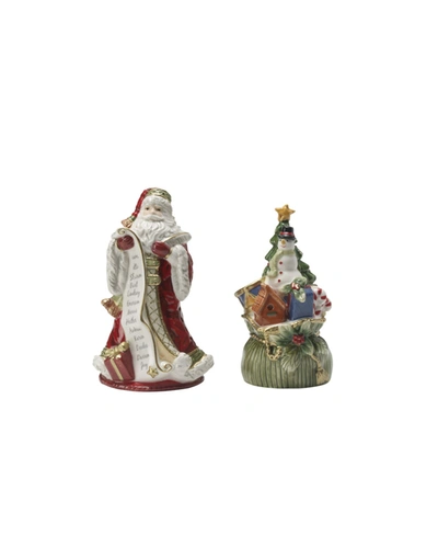 Shop Fitz And Floyd Holiday Home Santa And Santa's Bag Salt Pepper Shaker Set, 2 Pieces In Assorted
