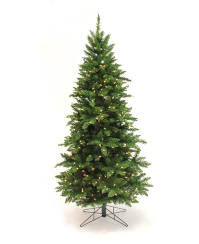 Shop Perfect Holiday 7.5' Pre-lit Pencil Slim Christmas Tree With Warm White Led Lights In Evergreen