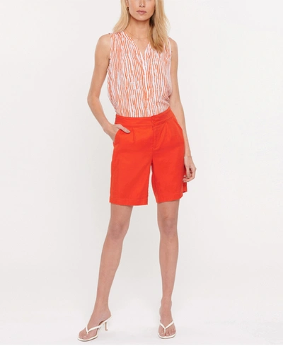 Shop Nydj Petite Modern Bermuda Shorts In Orange Poppy