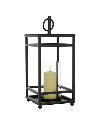 Shop Rosemary Lane Contemporary Candle Holder Lantern In Black