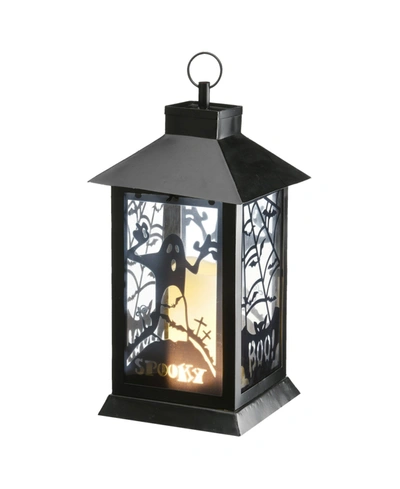 National Tree Company 16" Halloween Ghost Lantern In Black