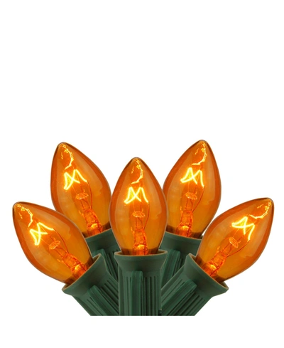 Northlight Set Of 25 Transparent Orange C7 Christmas Lights 12" Spacing In Orange