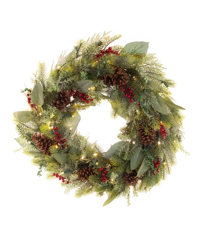 Shop Village Lighting 30" Lighted Christmas Wreath, Winter Frost In Multi