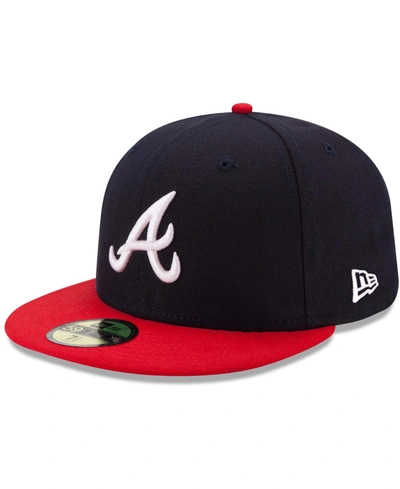 Shop New Era Men's Navy/red Atlanta Braves Home Authentic Collection On-field 59fifty Fitted Hat