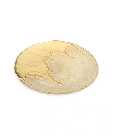 Classic Touch 11" Dipped Dinner Plates, Set Of 4 In Gold-tone
