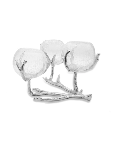 Classic Touch 12.25" 3 Branch Centerpiece In Silver-tone