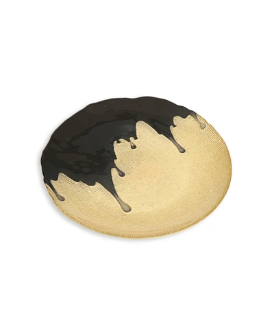Classic Touch 11" Dipped Dinner Plates, Set Of 4 In Black