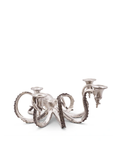 Shop Vagabond House Pewter Metal Octopus Candelabrum Four Taper Candles Holder