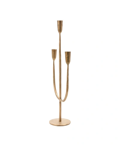 Shop Creative Co-op Inc Hand-forged Metal Candelabra, Antique-like Brass Finish