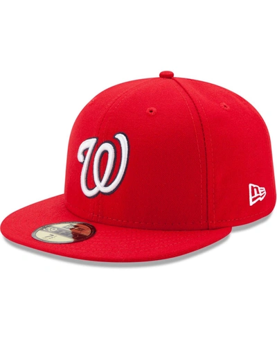 Shop New Era Men's Washington Nationals Game Authentic Collection On-field 59fifty Fitted Cap In Red