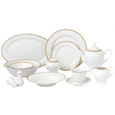 Shop Lorren Home Trends Georgette 57-pc. Dinnerware Set, Service For 8 In Gold