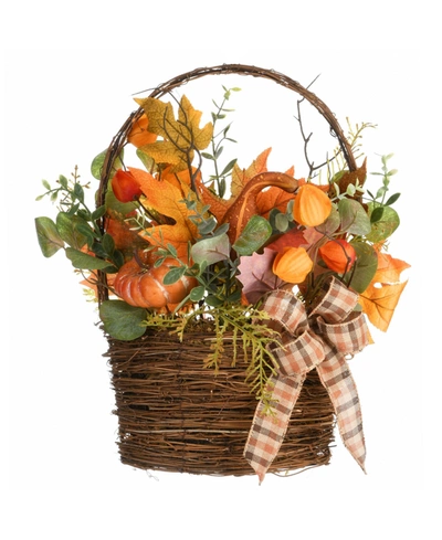 Shop National Tree Company 15" Harvest Wall Basket Decor In Brown