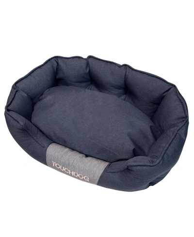 Shop Touchdog 'concept-bark' Water-resistant Premium Oval Dog Bed Large In Charcoal Grey