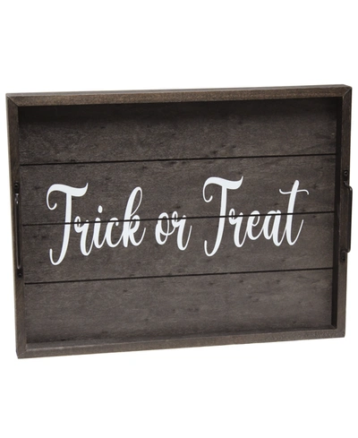 Elegant Designs Decorative Wood Serving Tray With Handles In Ebony