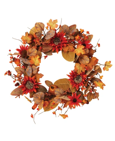 Shop Gerson International Harvest Wreath, 22" In Orange