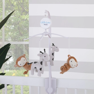 Shop Nojo Jungle Ride And Plush Monkey And Giraffe Musical Mobile In Gray
