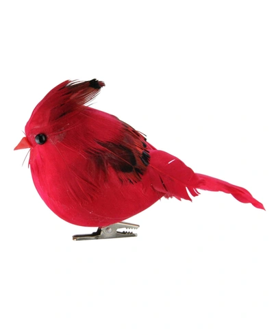 Northlight 5" Red And Black Cardinal Bird Clip-on Christmas Tree Ornament In Black