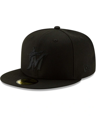 Shop New Era Men's Black Miami Marlins 2019 Black-on-black 59fifty Fitted Hat