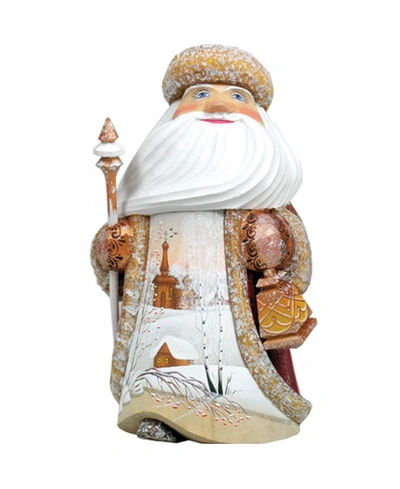 Shop G.debrekht Woodcarved And Hand Painted Santa Countryside Guiding Light Figurine In Multi