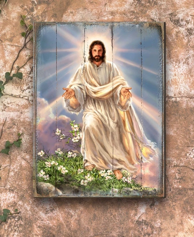 Designocracy Jesus Resurrection Wooden Wall Or Freestanding Decor, 8" X 6" In Multi Color