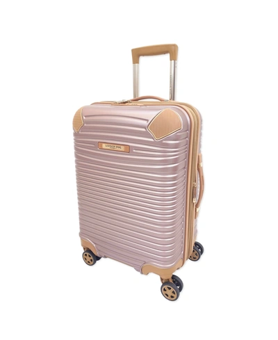 Shop London Fog Closeout!  Chelsea 20" Hardside Carry-on Spinner Suitcase In Rose Gold